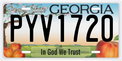 GA license plate PYV1720