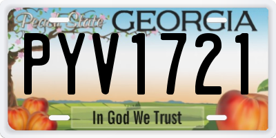 GA license plate PYV1721