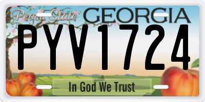 GA license plate PYV1724