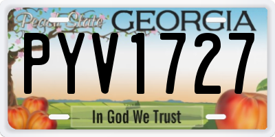 GA license plate PYV1727