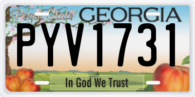 GA license plate PYV1731