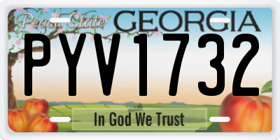 GA license plate PYV1732