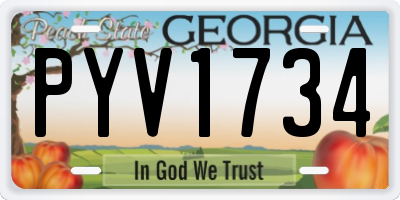 GA license plate PYV1734