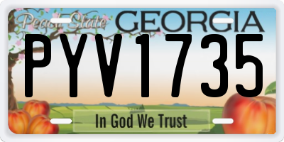 GA license plate PYV1735