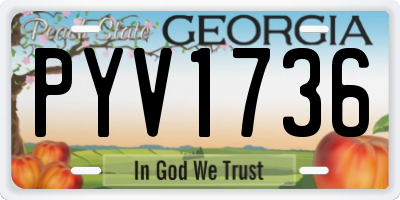 GA license plate PYV1736