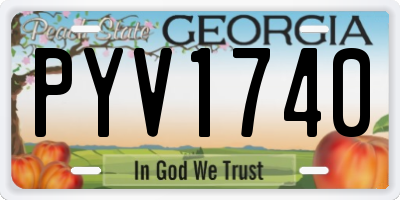 GA license plate PYV1740