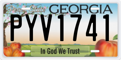 GA license plate PYV1741