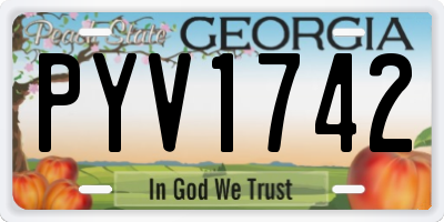 GA license plate PYV1742