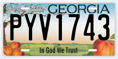 GA license plate PYV1743