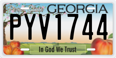 GA license plate PYV1744