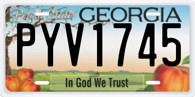 GA license plate PYV1745