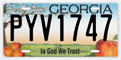 GA license plate PYV1747