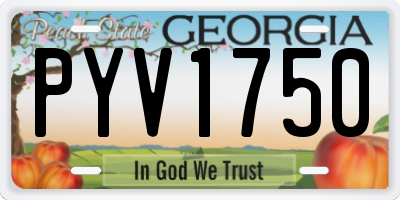 GA license plate PYV1750