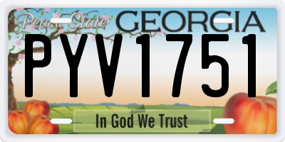 GA license plate PYV1751