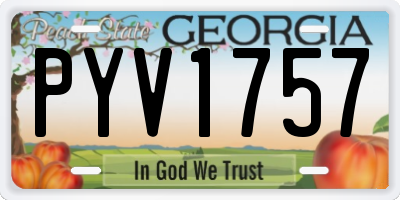 GA license plate PYV1757