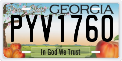 GA license plate PYV1760