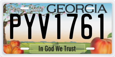 GA license plate PYV1761