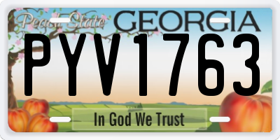 GA license plate PYV1763