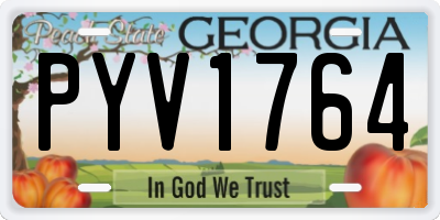 GA license plate PYV1764