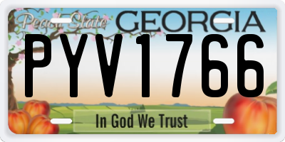 GA license plate PYV1766