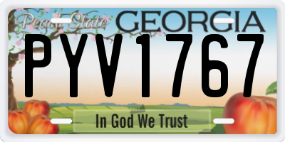 GA license plate PYV1767