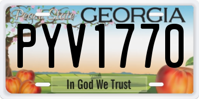 GA license plate PYV1770