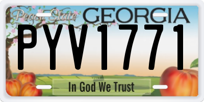 GA license plate PYV1771