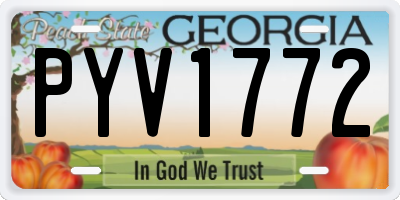 GA license plate PYV1772
