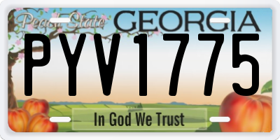 GA license plate PYV1775
