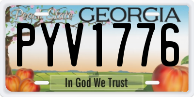 GA license plate PYV1776