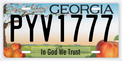 GA license plate PYV1777
