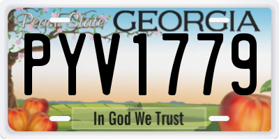 GA license plate PYV1779