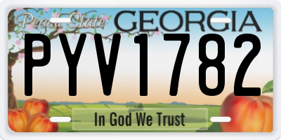 GA license plate PYV1782