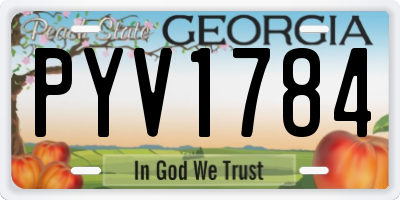 GA license plate PYV1784
