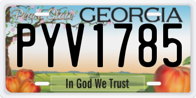 GA license plate PYV1785