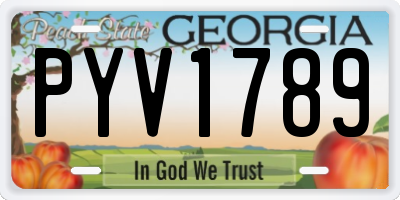 GA license plate PYV1789