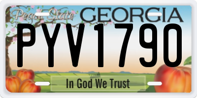 GA license plate PYV1790