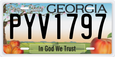 GA license plate PYV1797