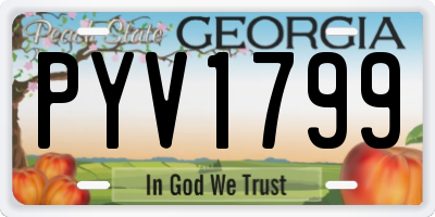 GA license plate PYV1799
