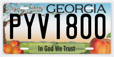 GA license plate PYV1800
