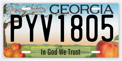 GA license plate PYV1805