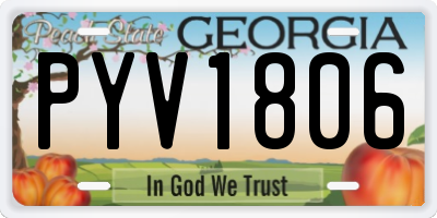 GA license plate PYV1806