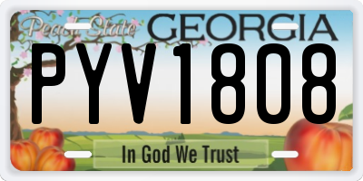 GA license plate PYV1808