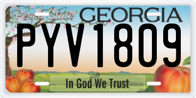 GA license plate PYV1809