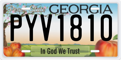 GA license plate PYV1810