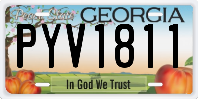 GA license plate PYV1811