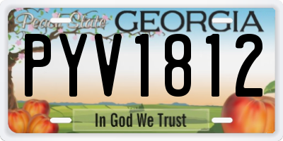 GA license plate PYV1812