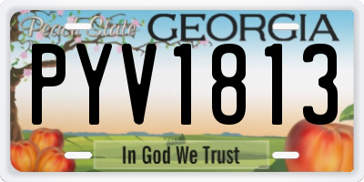GA license plate PYV1813