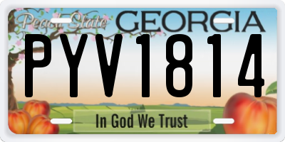 GA license plate PYV1814