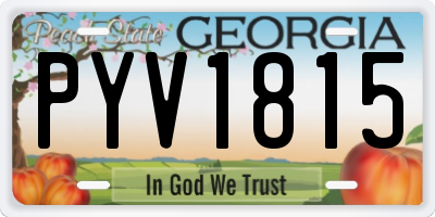 GA license plate PYV1815